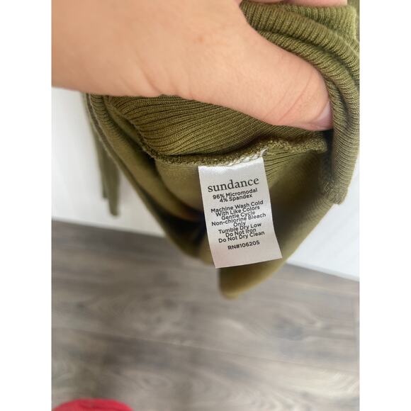 Sundance Shirt Women's XL Green Long Sleeve Button Micromodal Henley Top - Picture 5 of 5